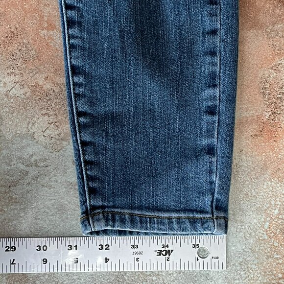 Judy Blue Button Fly Mid Rise Skinny Fit Jeans 11/30 Med Wash Whiskered 5-Pocket - Picture 9 of 11